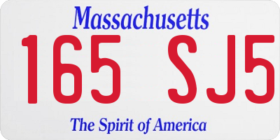MA license plate 165SJ5