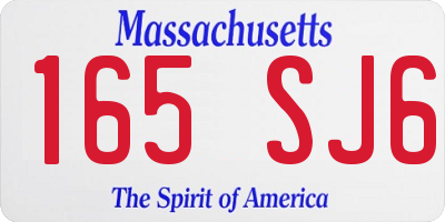 MA license plate 165SJ6
