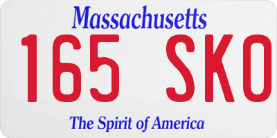 MA license plate 165SK0