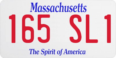 MA license plate 165SL1