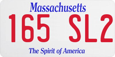 MA license plate 165SL2