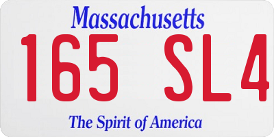 MA license plate 165SL4