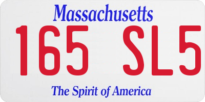 MA license plate 165SL5