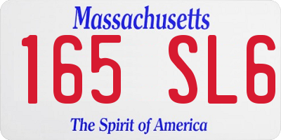 MA license plate 165SL6