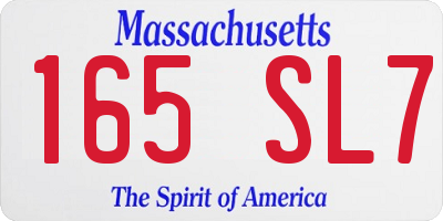 MA license plate 165SL7