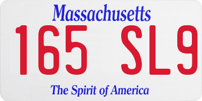 MA license plate 165SL9
