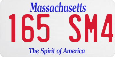 MA license plate 165SM4