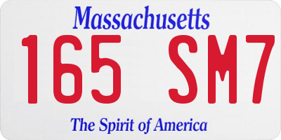 MA license plate 165SM7