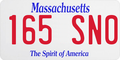 MA license plate 165SN0
