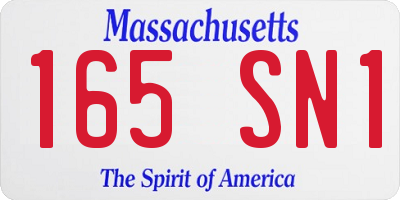 MA license plate 165SN1