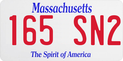 MA license plate 165SN2