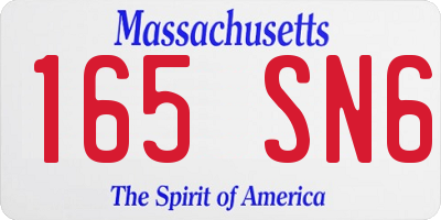 MA license plate 165SN6