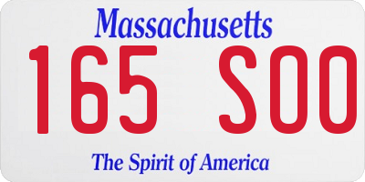 MA license plate 165SO0