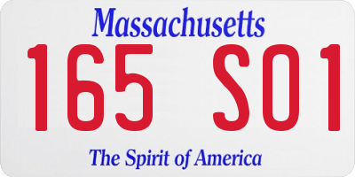 MA license plate 165SO1