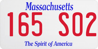MA license plate 165SO2