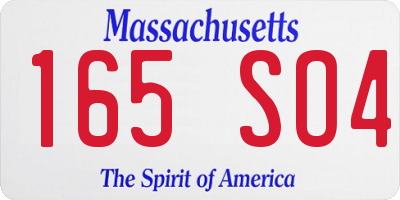 MA license plate 165SO4