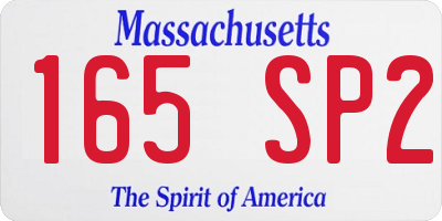 MA license plate 165SP2