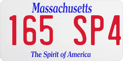 MA license plate 165SP4