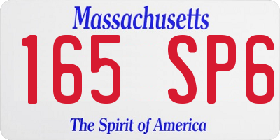 MA license plate 165SP6