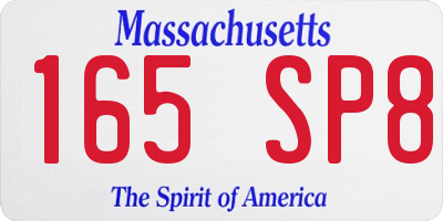 MA license plate 165SP8