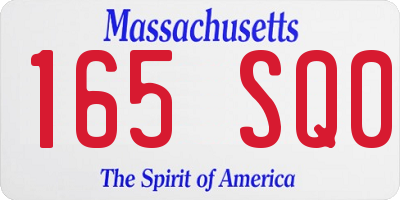 MA license plate 165SQ0