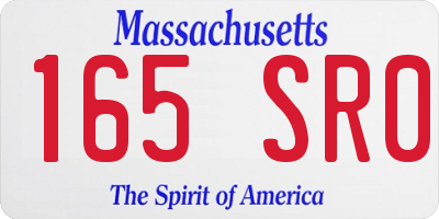 MA license plate 165SR0