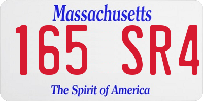 MA license plate 165SR4