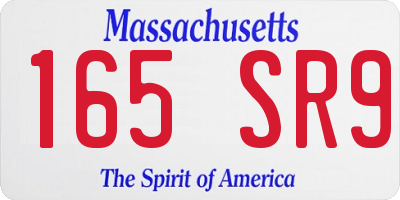 MA license plate 165SR9