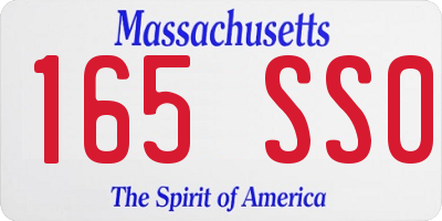MA license plate 165SS0