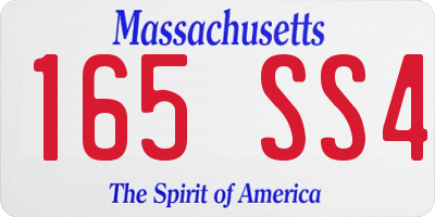 MA license plate 165SS4