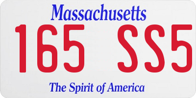 MA license plate 165SS5