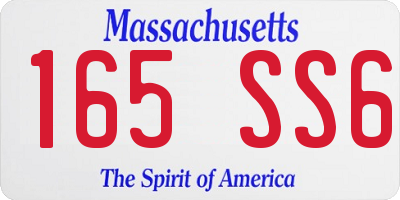 MA license plate 165SS6