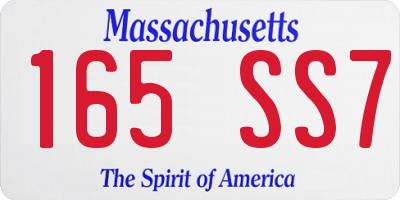MA license plate 165SS7