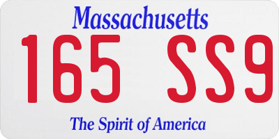 MA license plate 165SS9