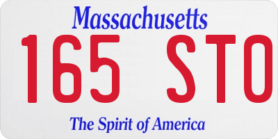 MA license plate 165ST0