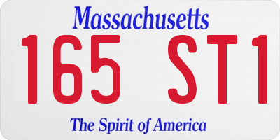 MA license plate 165ST1