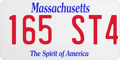 MA license plate 165ST4