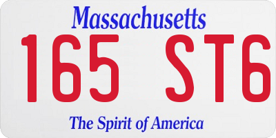 MA license plate 165ST6