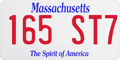 MA license plate 165ST7