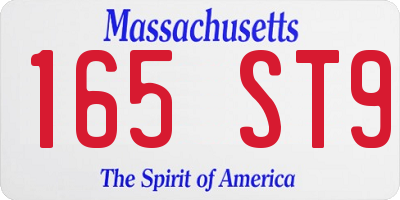 MA license plate 165ST9