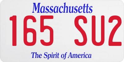 MA license plate 165SU2