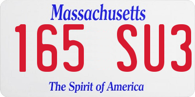 MA license plate 165SU3