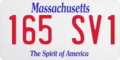 MA license plate 165SV1