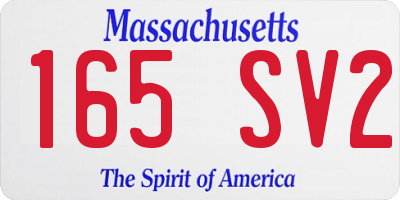 MA license plate 165SV2