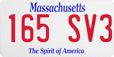 MA license plate 165SV3