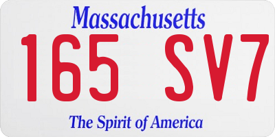 MA license plate 165SV7
