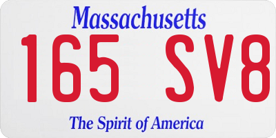 MA license plate 165SV8