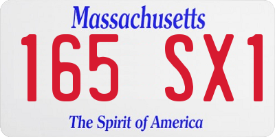 MA license plate 165SX1