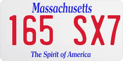 MA license plate 165SX7
