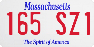 MA license plate 165SZ1